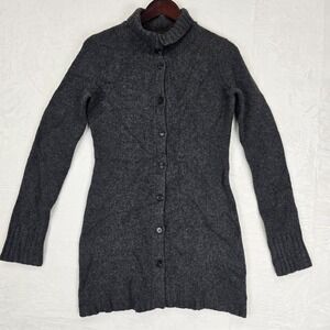 J. Crew Charcoal Gray Longline Button-Up Cardigan